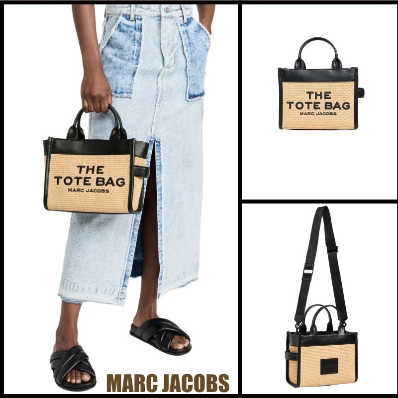 [MARC JACOBS] スモール トート ストロー×レザー ナチュラル