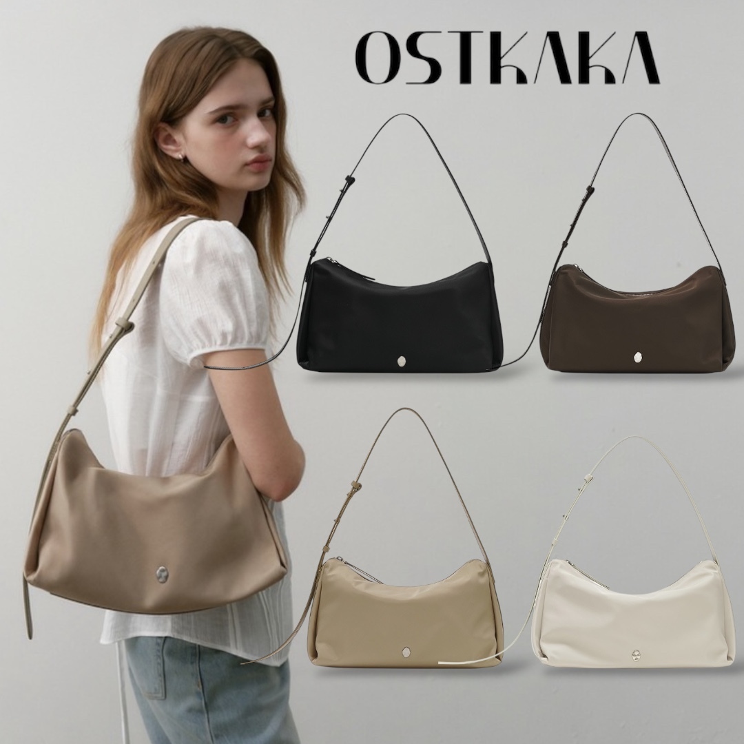 [OSTKAKA] Soft Shoulder Nylon Bag_4colors ☆韓国人気☆