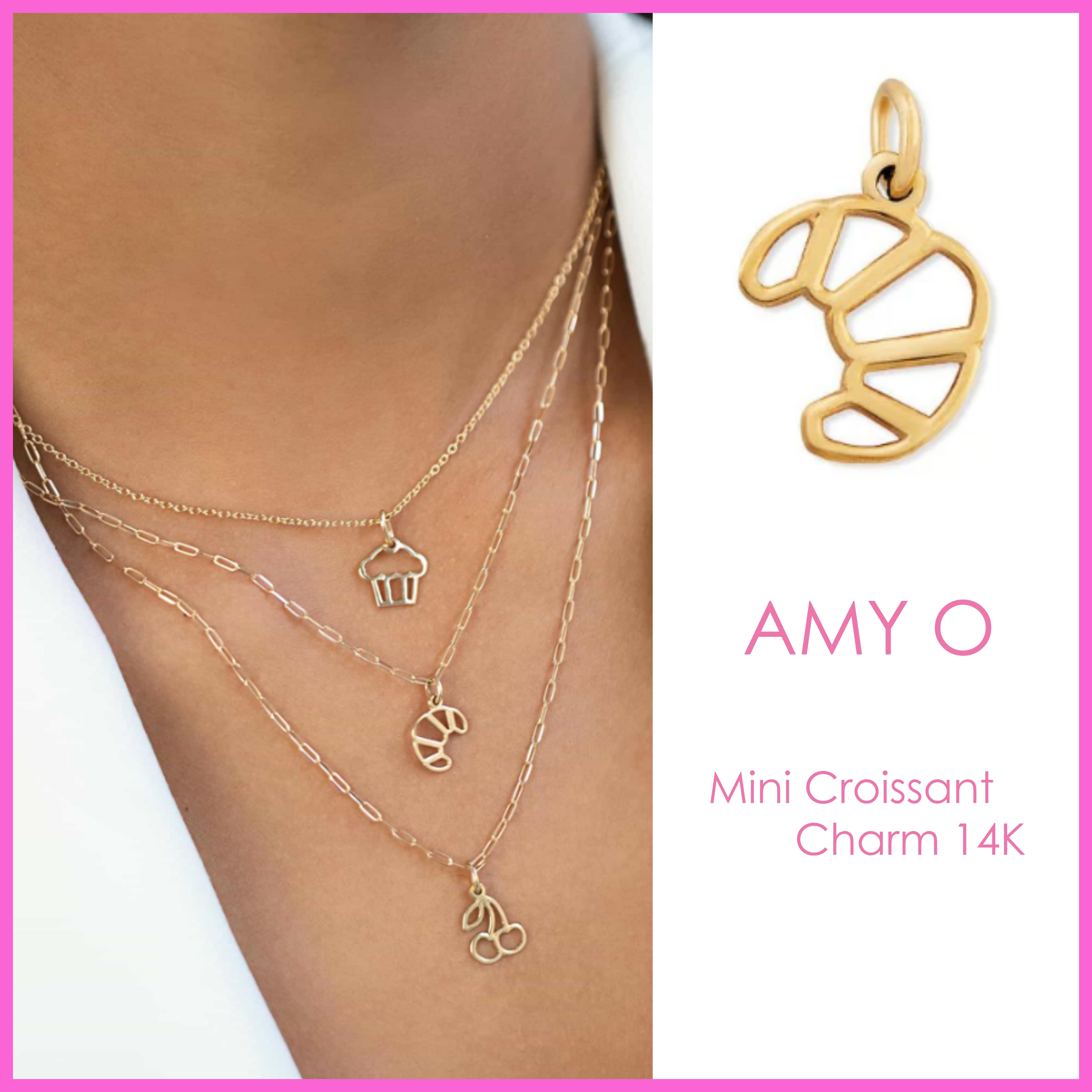 送料税込【AMY O】Mini Croissant Charm 14K☆チャーム♪国内発