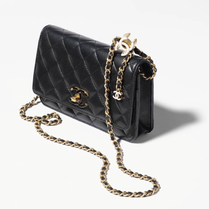 《艶めきが誘うエターナルブラック》CHANEL チェーンウォレット