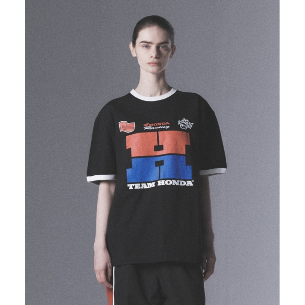 Tシャツ・カットソー HONDA MOTORCYCLE H Logo Ringer TshirtBlack
