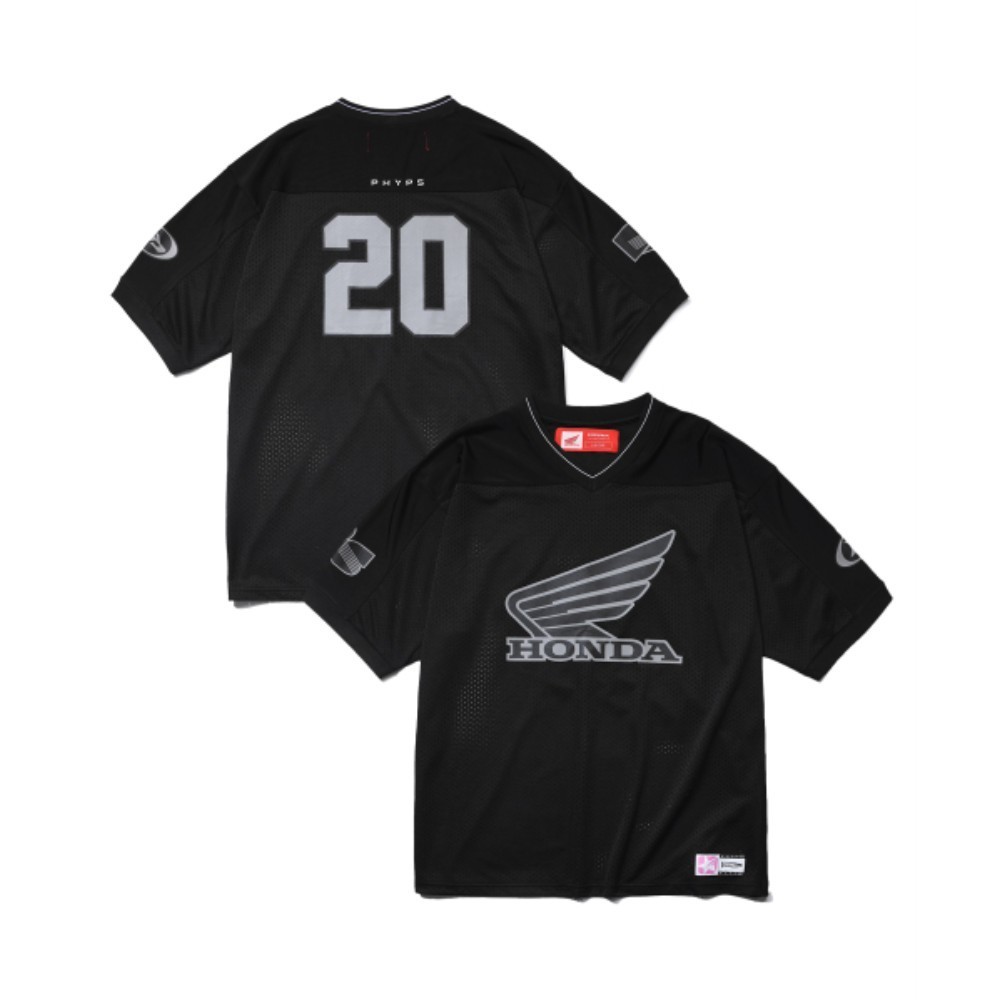Tシャツ・カットソー HONDA MOTORCYCLE Original Wing logo Mesh Tshirt Black