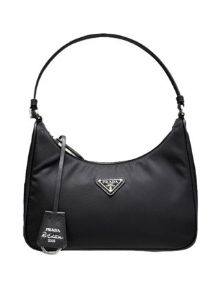 中古★PRADA☆クリスタルスタッズ ホーボーバッグ 新品同様 PRADA プラダ クリスタル サテン ミニ ホーボー バッグ