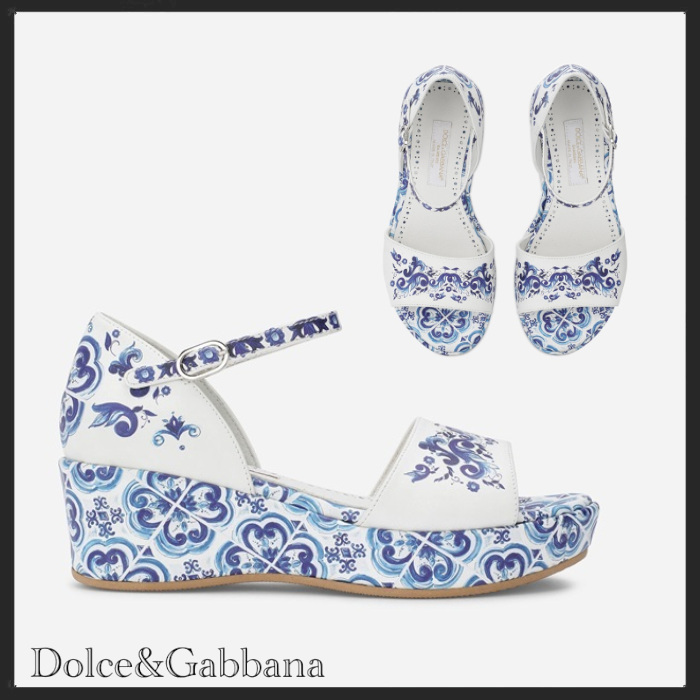 Dolce & Gabbana サンダル カーフスキン マヨリカ プリント