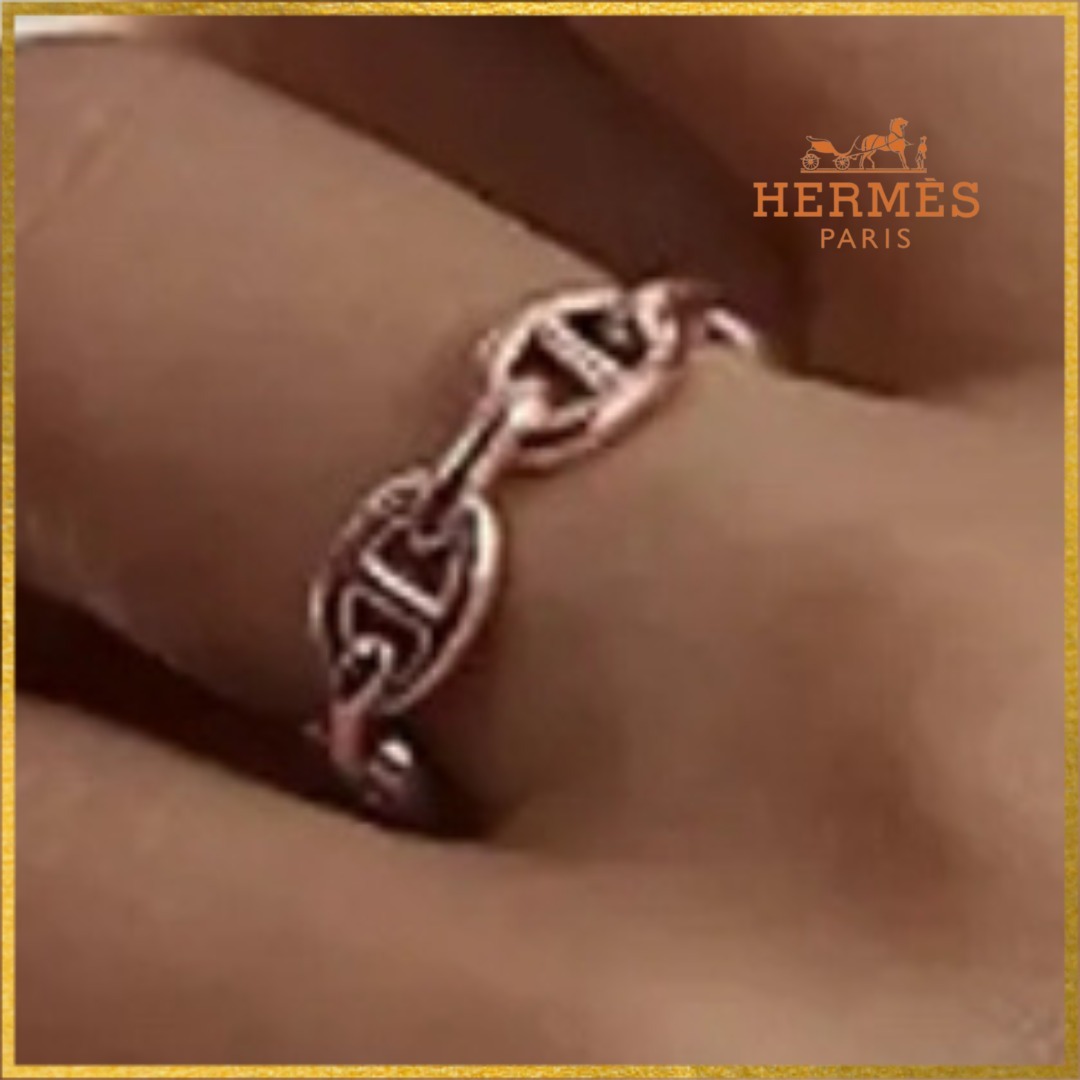 確かな存在感♪◆HERMES◆ アンシェネ リング ピンクゴールド