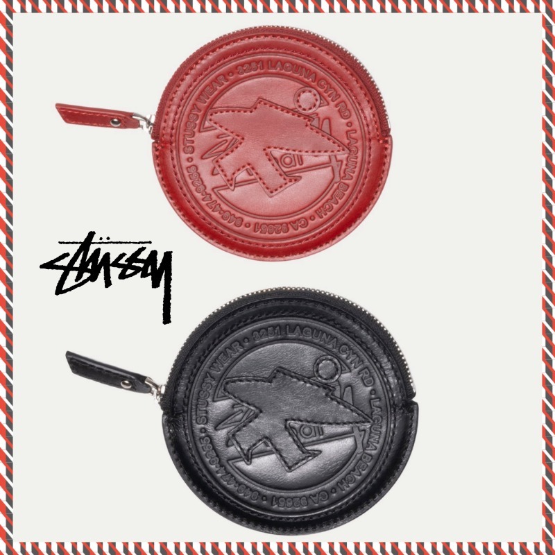 【STUSSY】25ss SURF DOT LEATHER POUCH