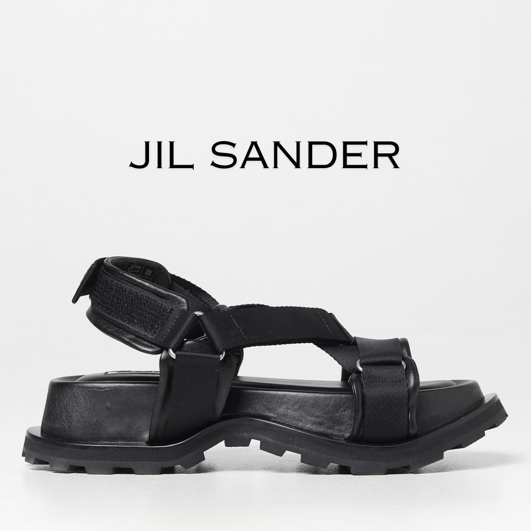 関税込 JIL SANDER プラットフォームサンダル クロスベルト
