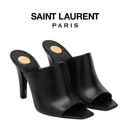 サンローラン Saint Laurent ジル ミュール スムースレザー ロゴ