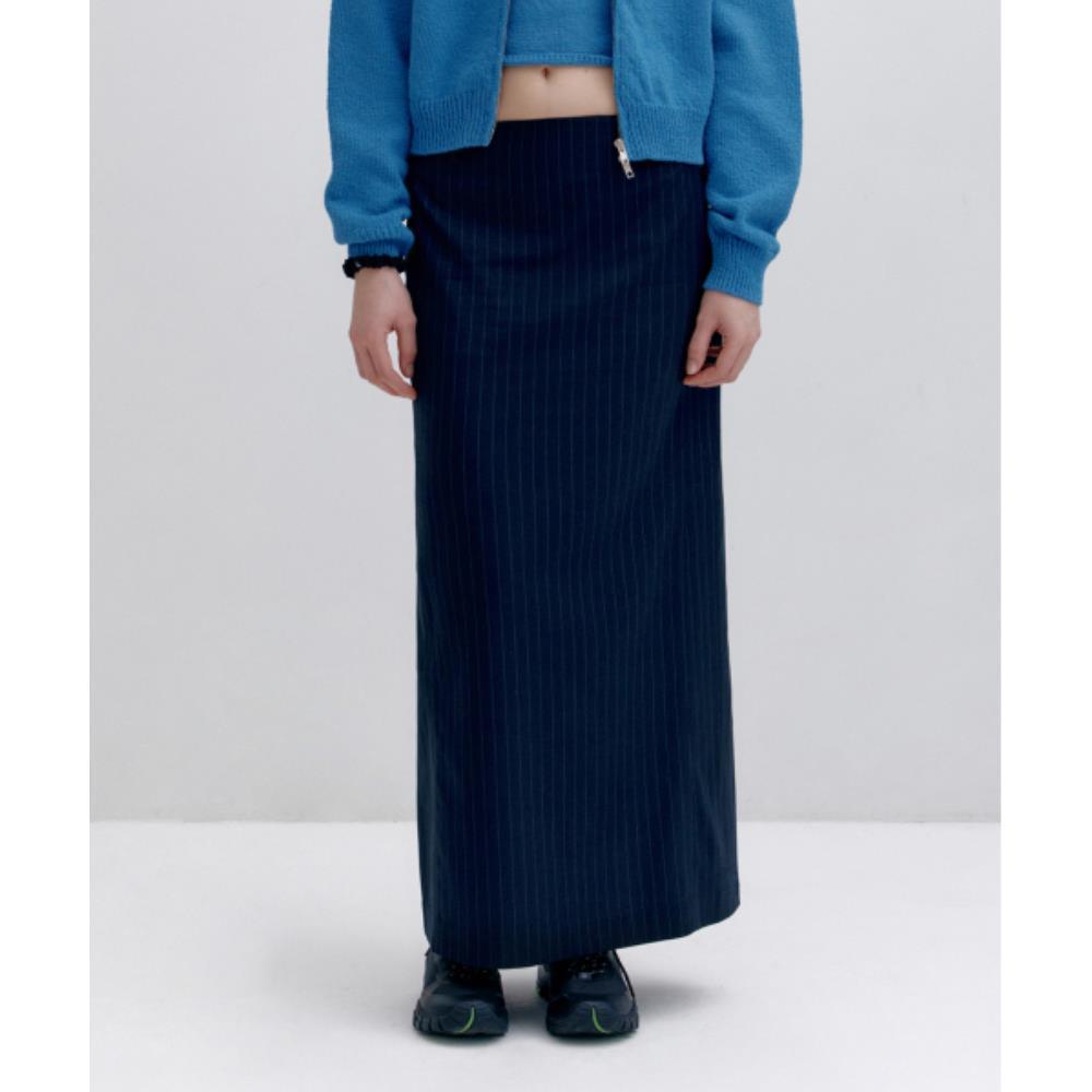 ★LOW CLASSIC★ RELAXED SLIT LONG SKIRTNAVY STRIPE LC251SK01