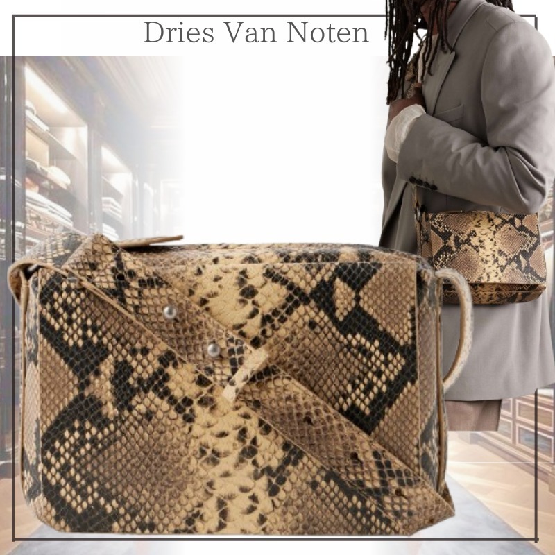 【存在感大】Dries Van Noten スネーク柄メッセンジャーバッグ