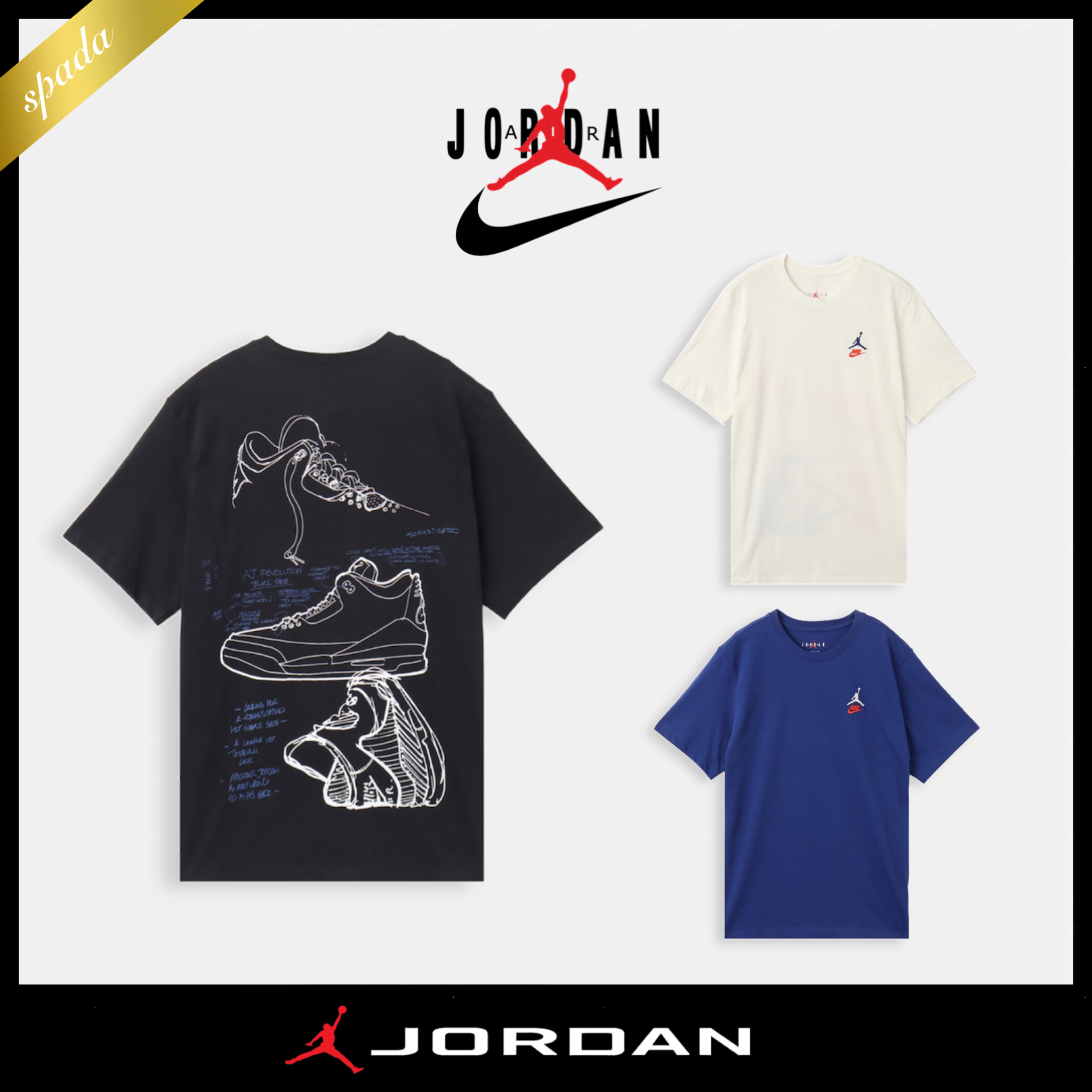 【Jordan】3カラー バックスケッチ Tシャツ / 送料無料