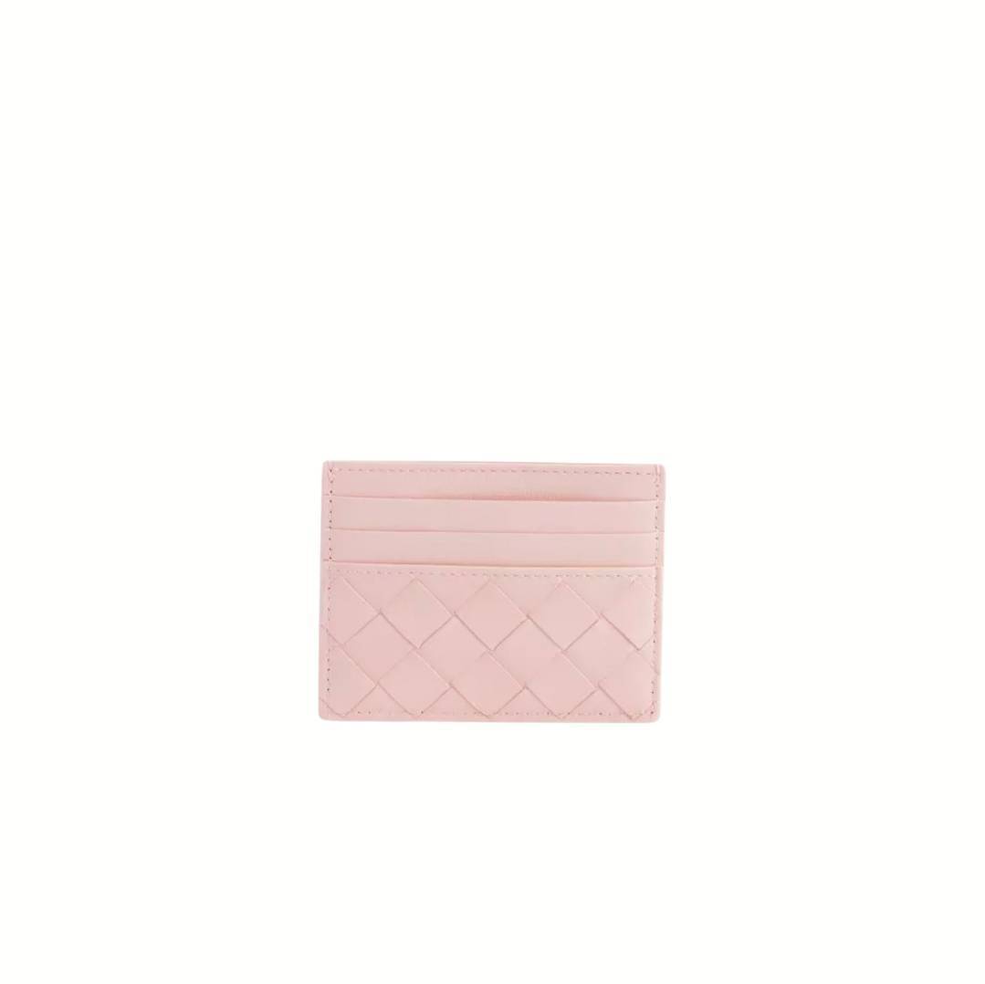 Bottega Veneta  Intrecciato レザーカードホルダー ピンク