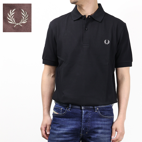 FRED PERRY ポロシャツ 半袖 鹿の子 ロゴ刺繍 コットン M6000