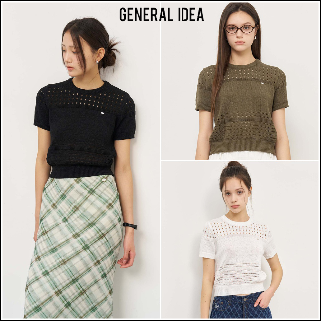 【GENERAL IDEA】Punching Mixed 半袖ニットTシャツ
