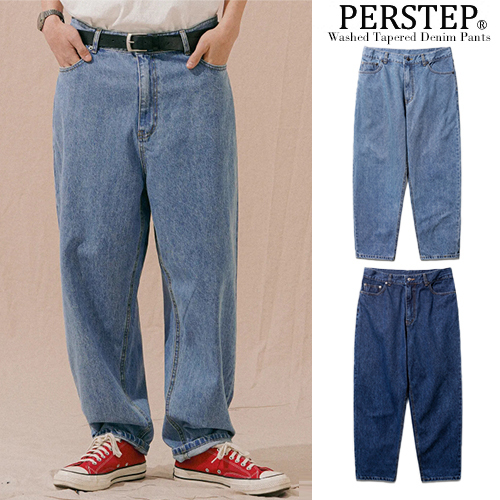 PERSTEP正規品★25SS★ウォッシュドテーパードデニムパンツ