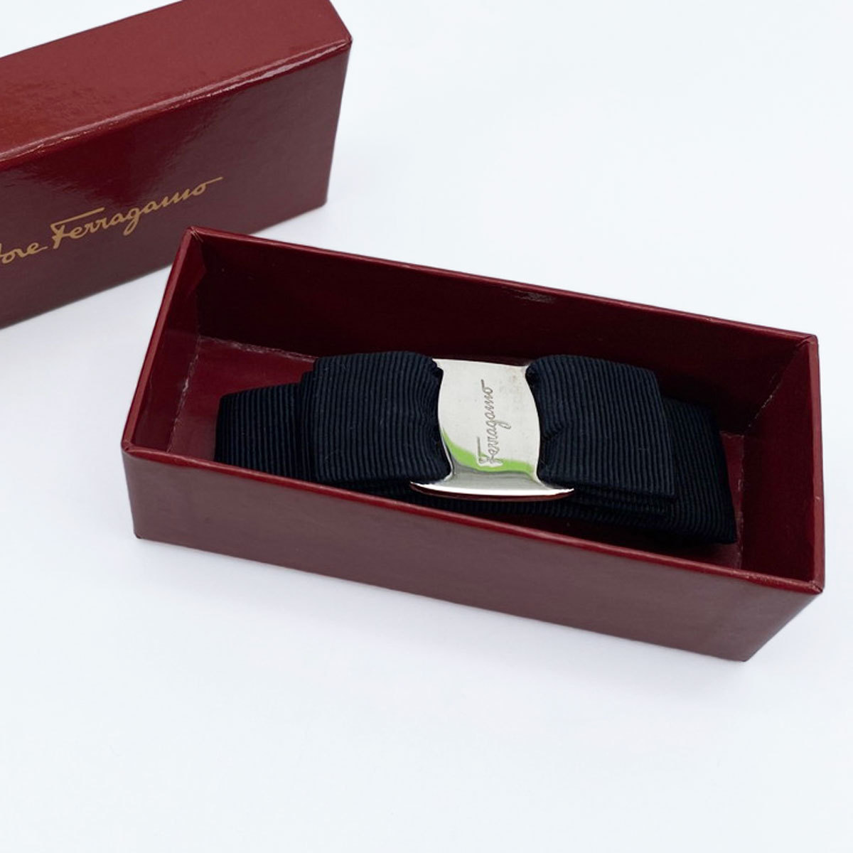 Ferragamo フェラガモ ヴァラリボン キャンバス バレッタ 9307
