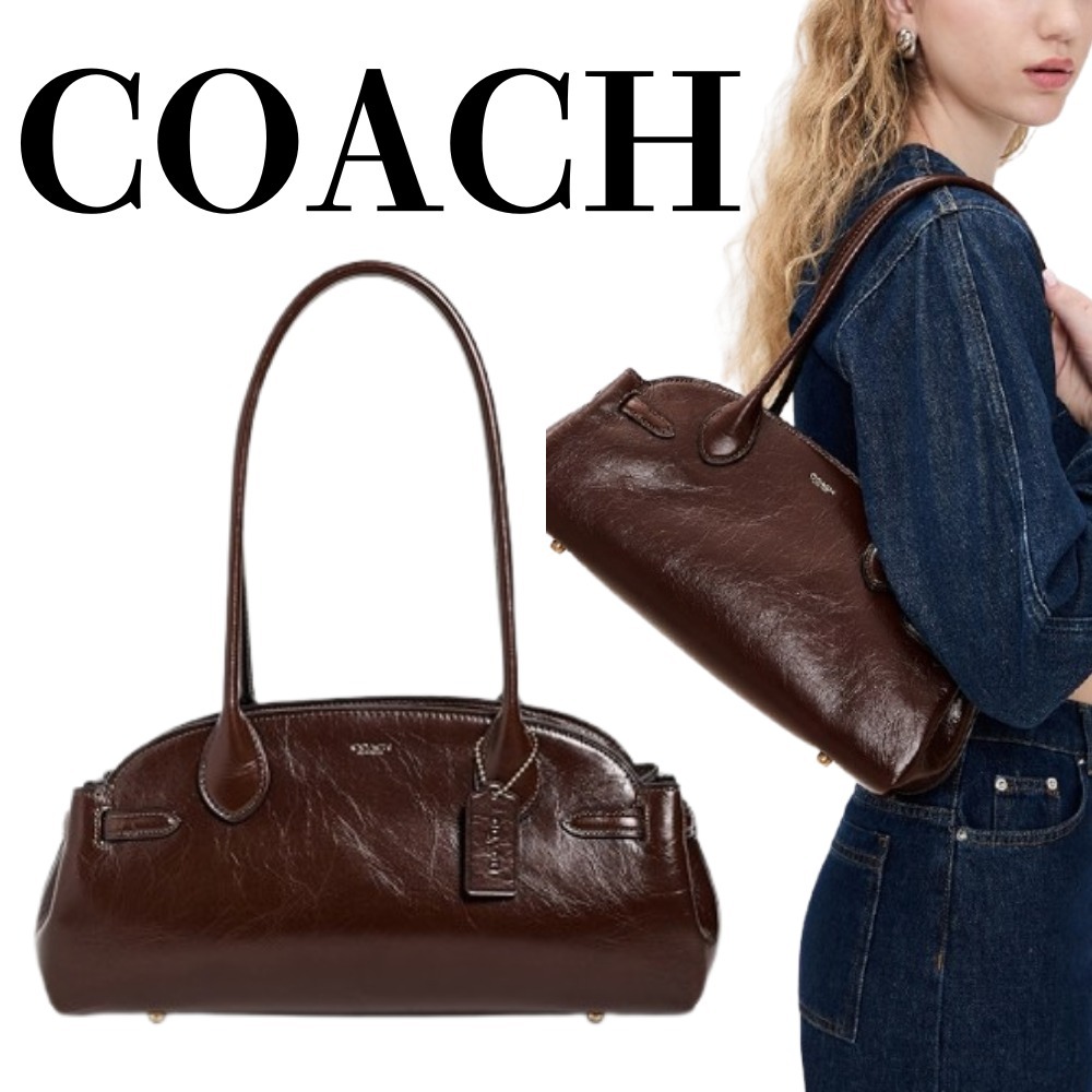 【Coach】Glazed Leather Empire Carryall Bag 34