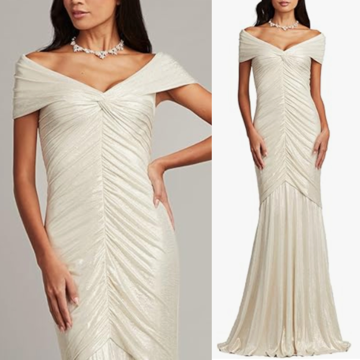 【TADASHI SHOJI】関税込★オフショル美ラインガウン