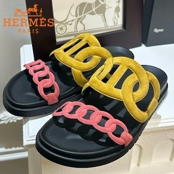 《大人気》HERMES サンダル エクストラ バイカラー イエロー