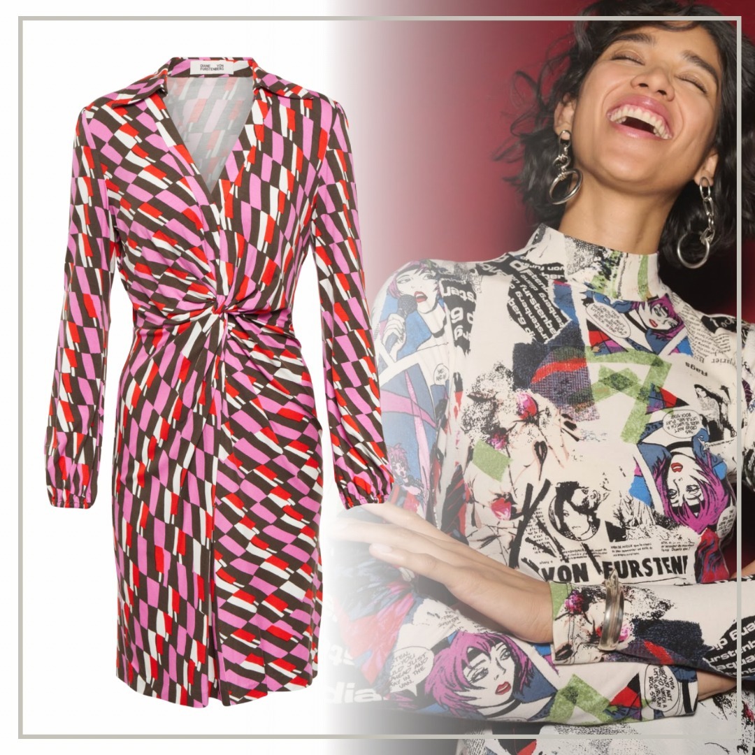 【完売必至】DIANE von FURSTENBERG プリントラップミニドレス