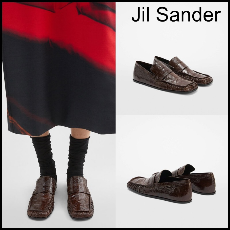 【JIL SANDER】手刺繍パテントレザーローファー