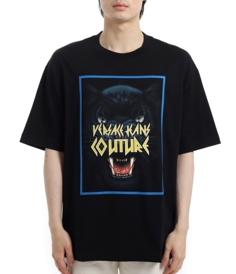 VERSACE｜ (Panther Logo T-Shirt (78GAHS02CJ00S 899))