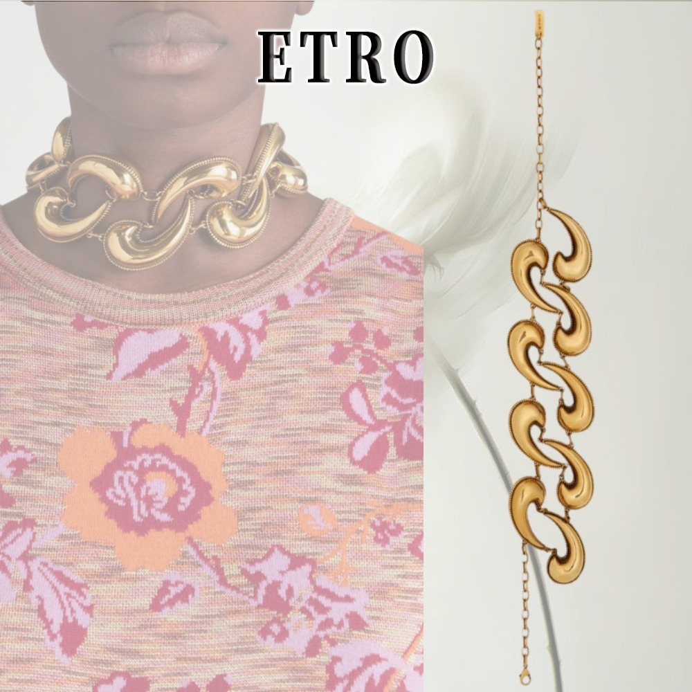 【存在感ある】ETRO ペイズリーチョーカー ゴールド