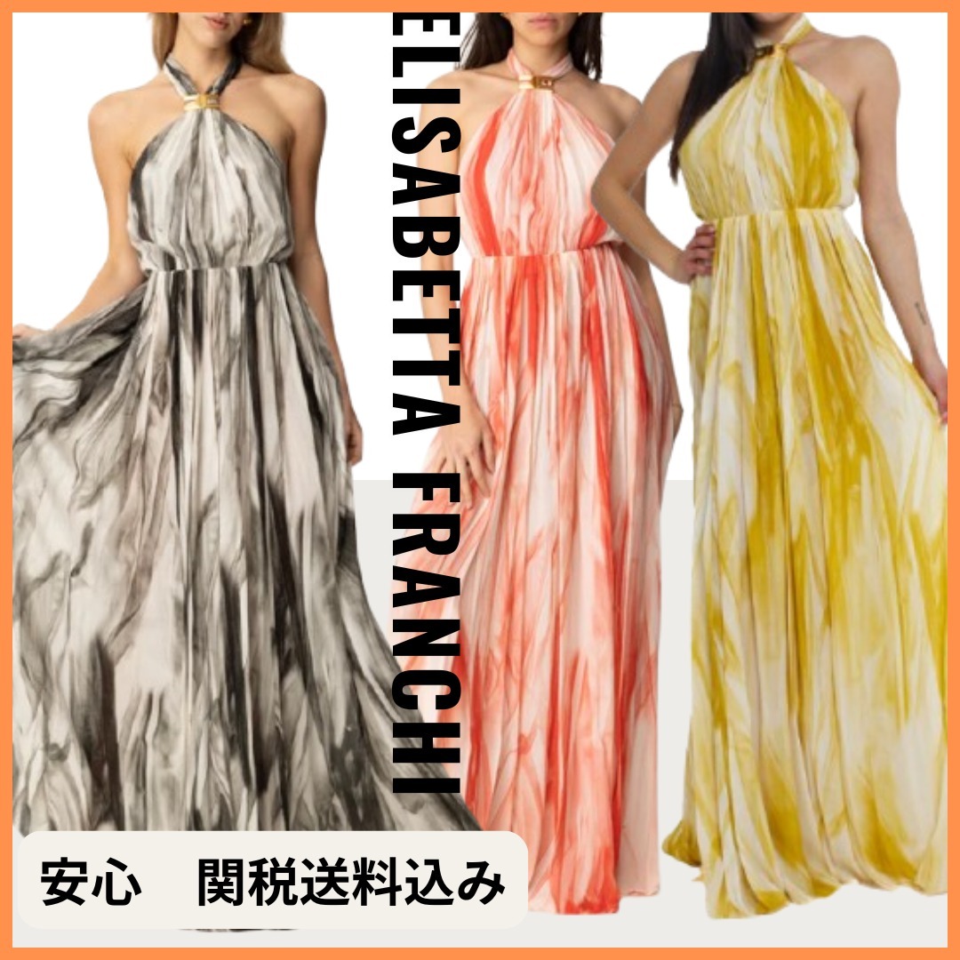 【Elisabetta Franchi】 ビスコース チュールプリント