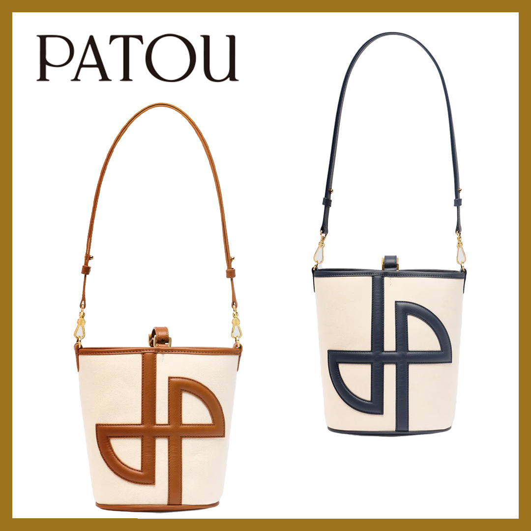 洗練を叶える◎【PATOU】レザー＆キャンバス JP バケットバッグ