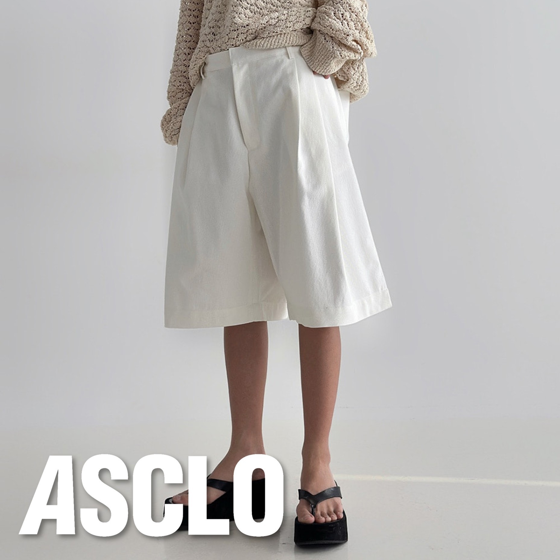 ショートパンツ ASCLO Cotton Bermuda Half Slacks (3color)