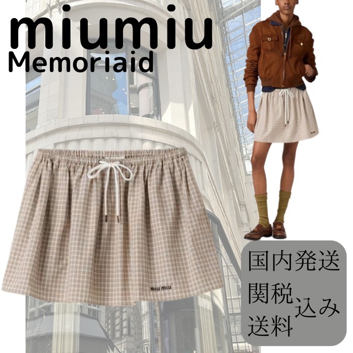 【可愛いチェックでお出かけ♪】MiuMiu チェック ミニスカート