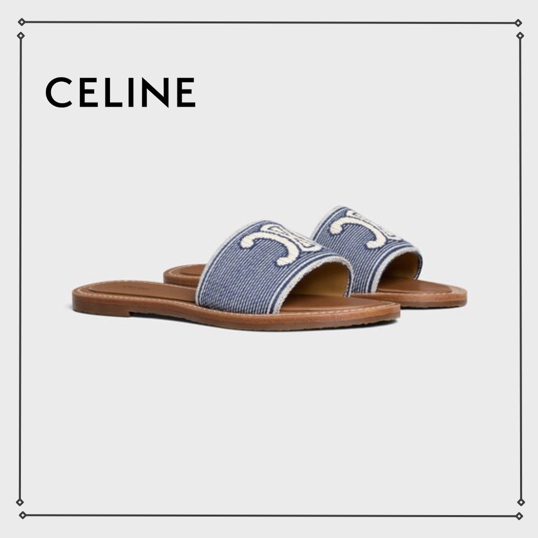 CELINE セリーヌ リンピア ミュール ストライプ柄