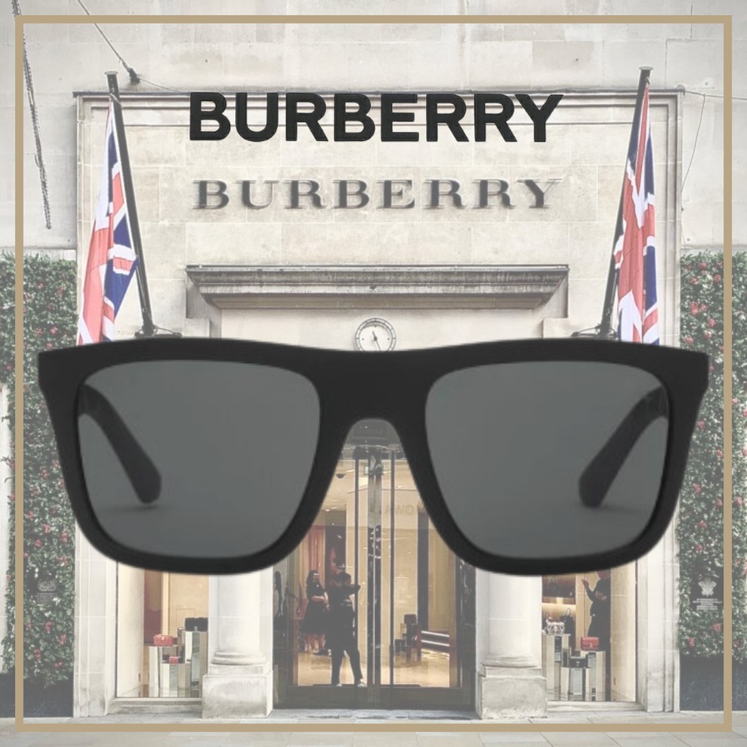【BURBERRY】エンボスチェック スクエア サングラス★文字入れ可