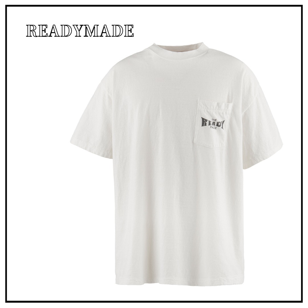 関税込【READYMADE】SS T-SHIRT ポケット ロゴ Tシャツ White