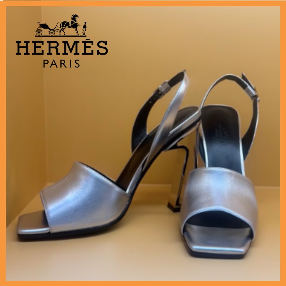 【メタル美ヒール】 HERMESサンダル クリスタル