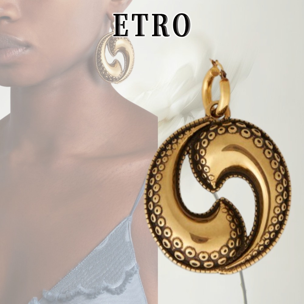 【存在感ある】ETRO ミケーネのイヤリング ゴールド