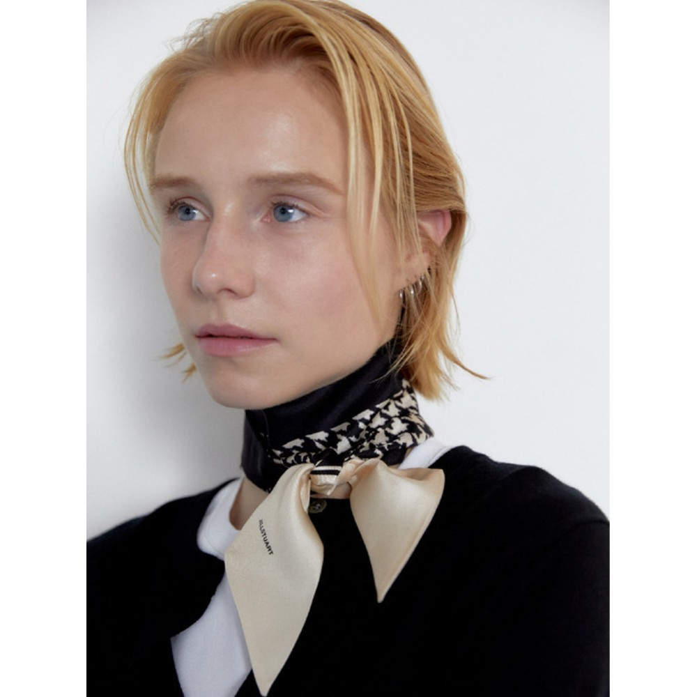 ★JILLSTUART★ Black & Beige Houndstooth Long Scarf JASC