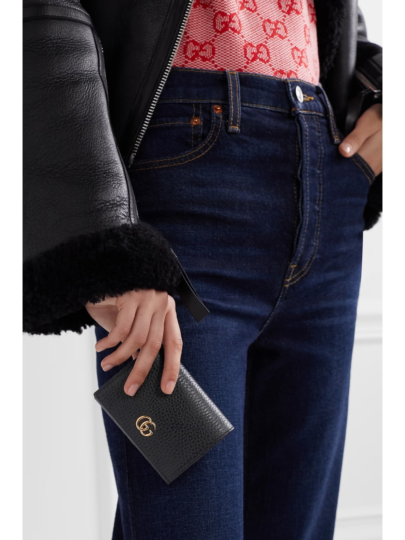 GUCCI + NET SUSTAIN テクスチャードレザー ウォレット