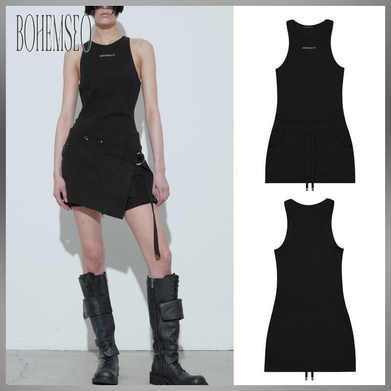 【BOHEMSEO】 IlLUSION MINI DRESS, BLACK