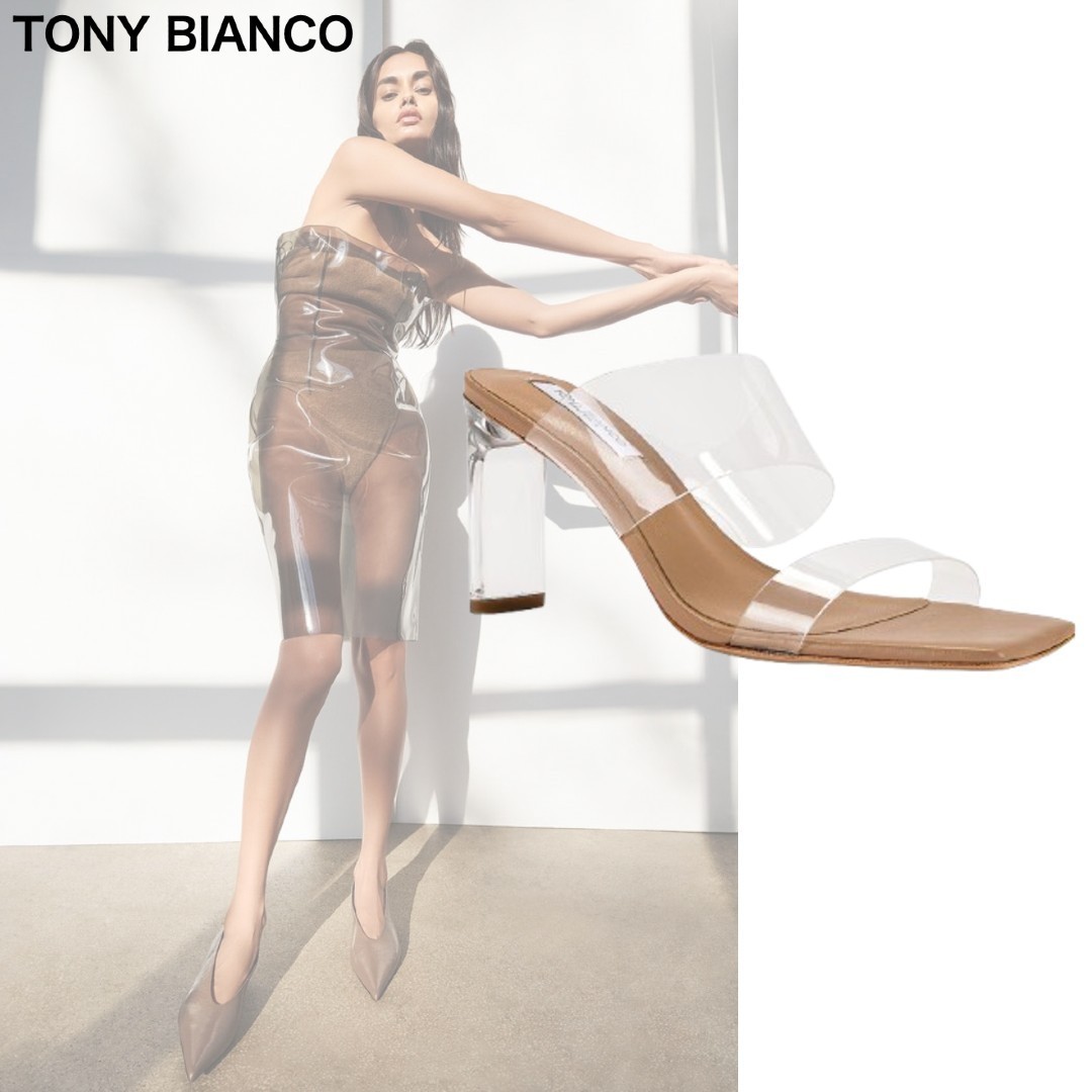 【希少】 TONY BIANCO CHICAGO シースルーサンダル 8.3cm