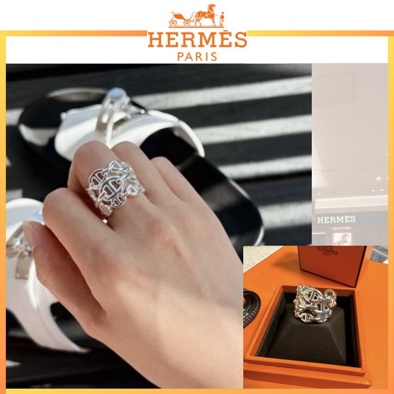 【贅沢な輝き】HERMES シェーヌダンクル アンシェネ リング GM