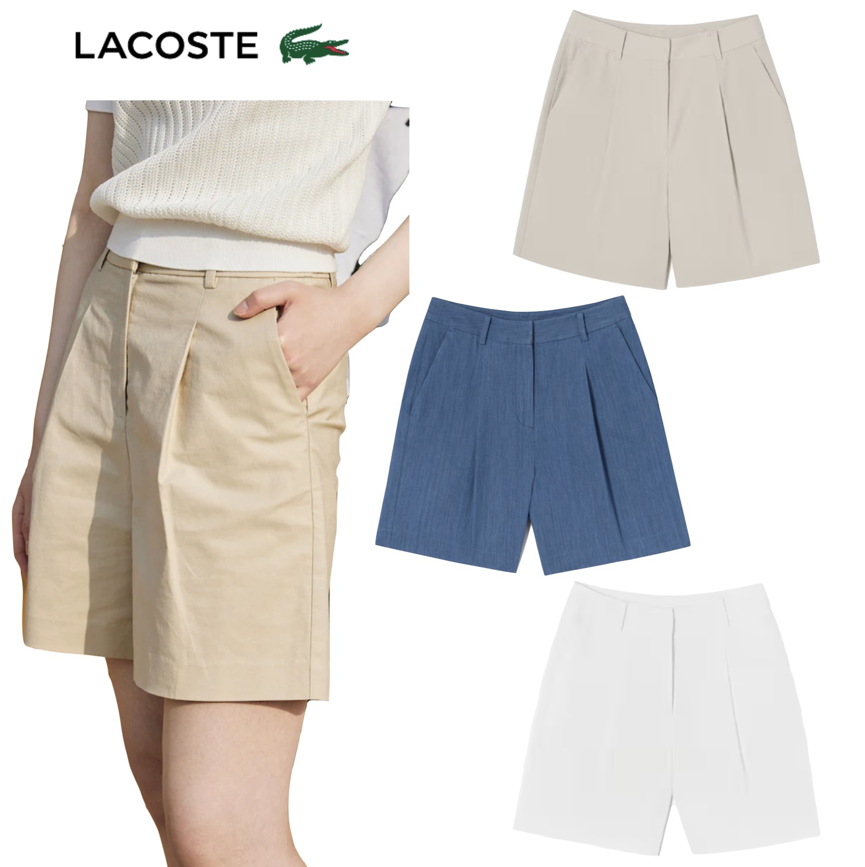 [日本未入荷]★IVEユジン着用★LACOSTEマルバミューダショーツ