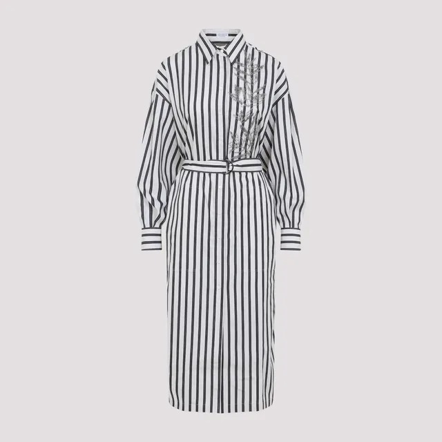 ブルネロクチネリ Brunello Cucinelli Striped Midi Dress