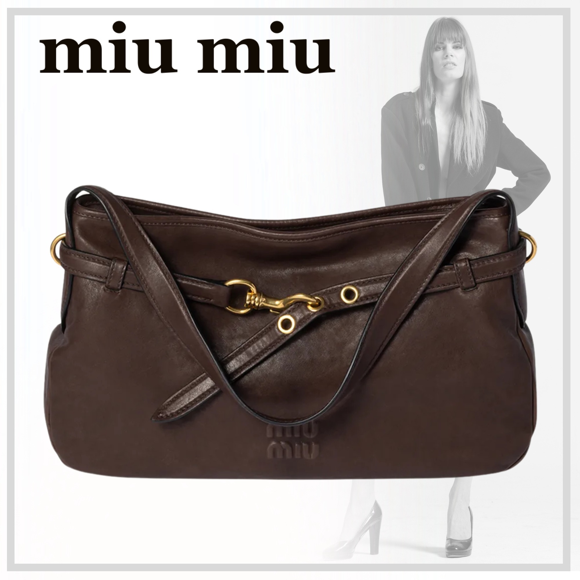 極上ラムスキン【MiuMiu】Aventure ショルダーバッグ ミディアム