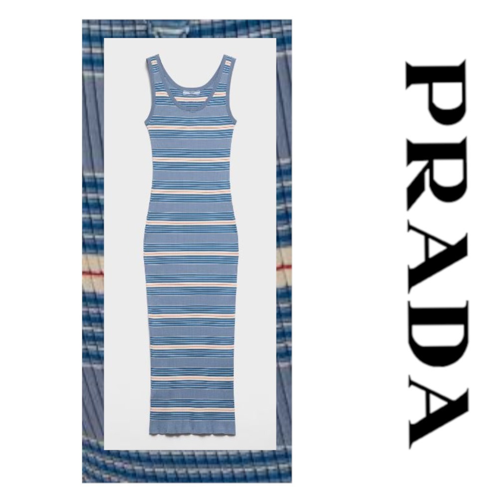 注目の新作♪【PRADA】ストライプ コットンドレス