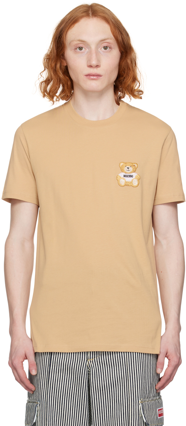 【関税込み】Moschino ベージュ Teddy パッチ Tシャツ