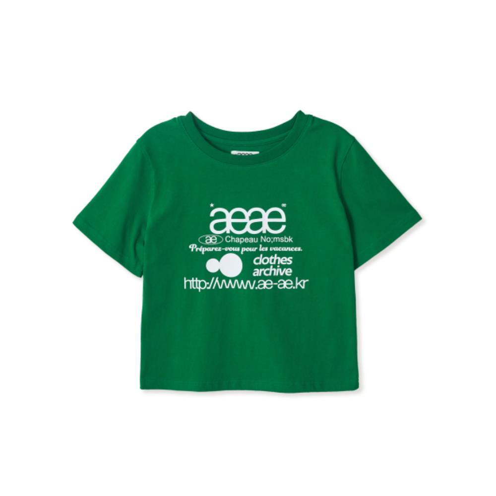 ★AEAE★ WEB LOGO CROP TSHIRTS GREEN