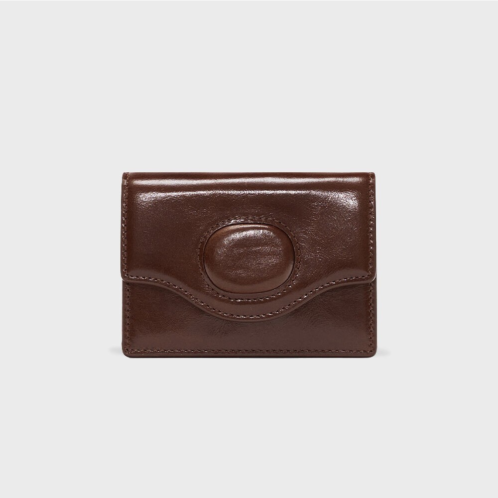★HYETHE★ EGGSHELL CARD WALLET_DARK BROWN
