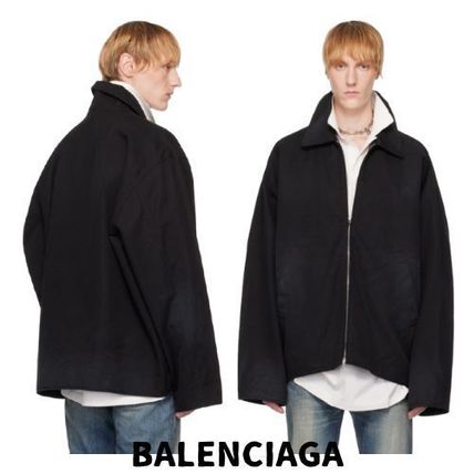BALENCIAGA フリース ジャケット オーバーサイズ ロゴ刺繍入り