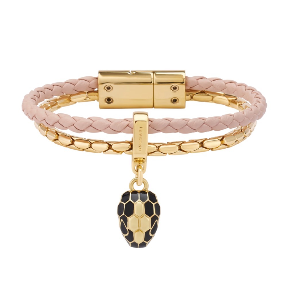 《BVLGARI》Serpenti Forever ピンクレザーの2連ブレス♡